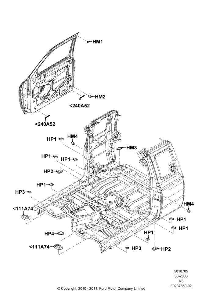 05B - Plugs - Body, Super Cab; 04/AUG/2003-16/DEC/2011