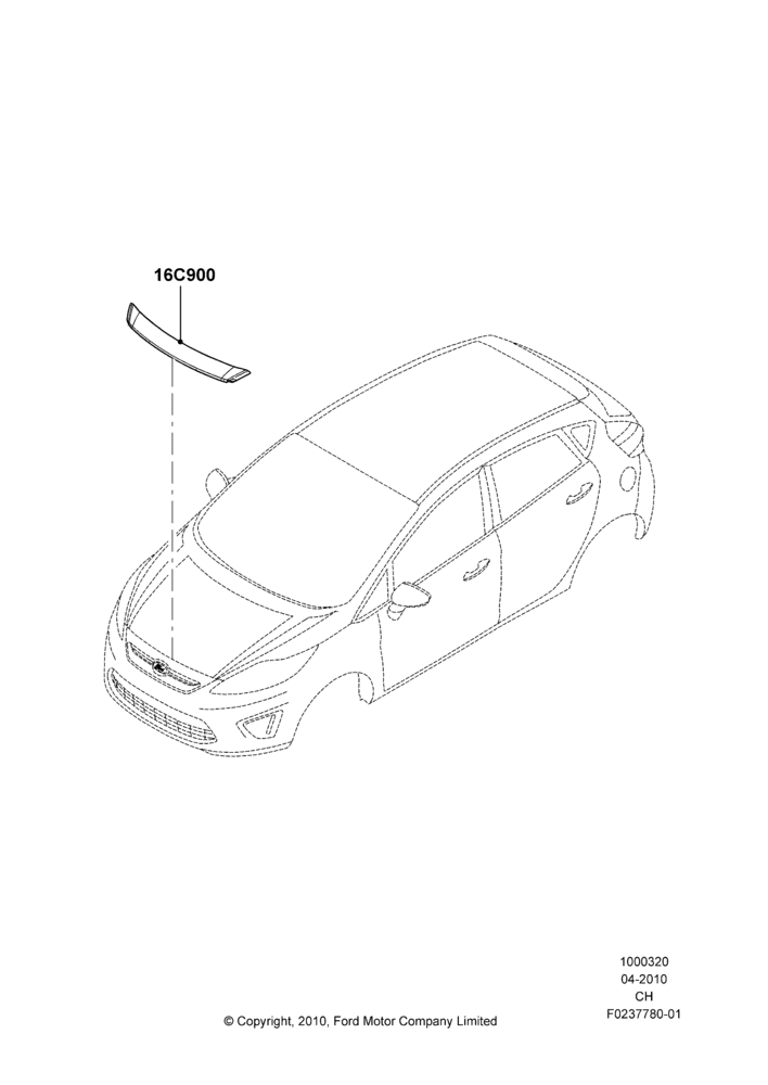 20C - Body Dress Up Kits - Front, Accessory, Hood Air Deflector; 26/APR/2010-27/APR/2013