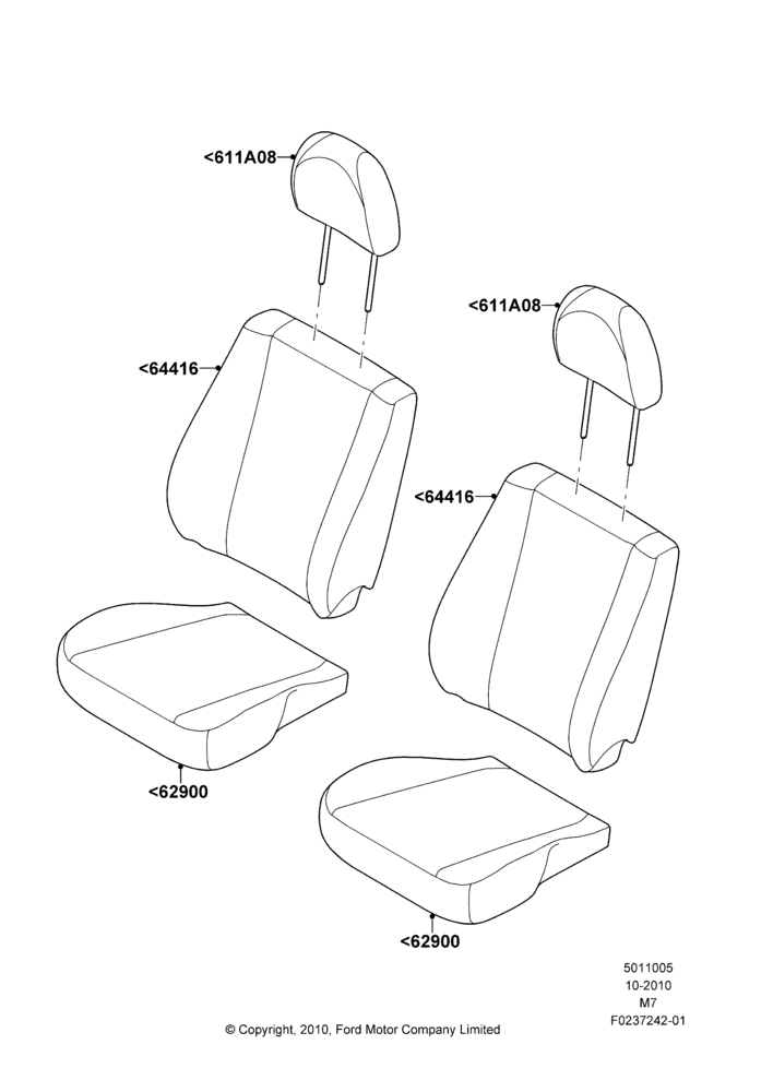 05K - Front Seat Covers, Lincoln/Mercury Series; 29/NOV/2010-29/APR/2012