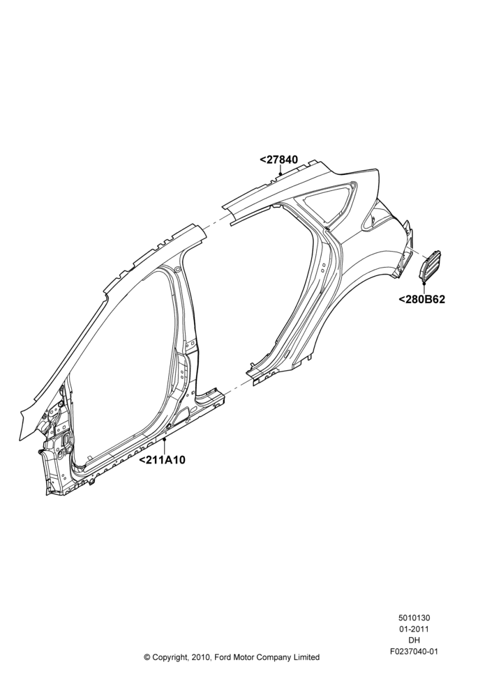 30B - Side Panels - Outer, 5 Door Sedan; 31/JAN/2011-04/MAY/2018