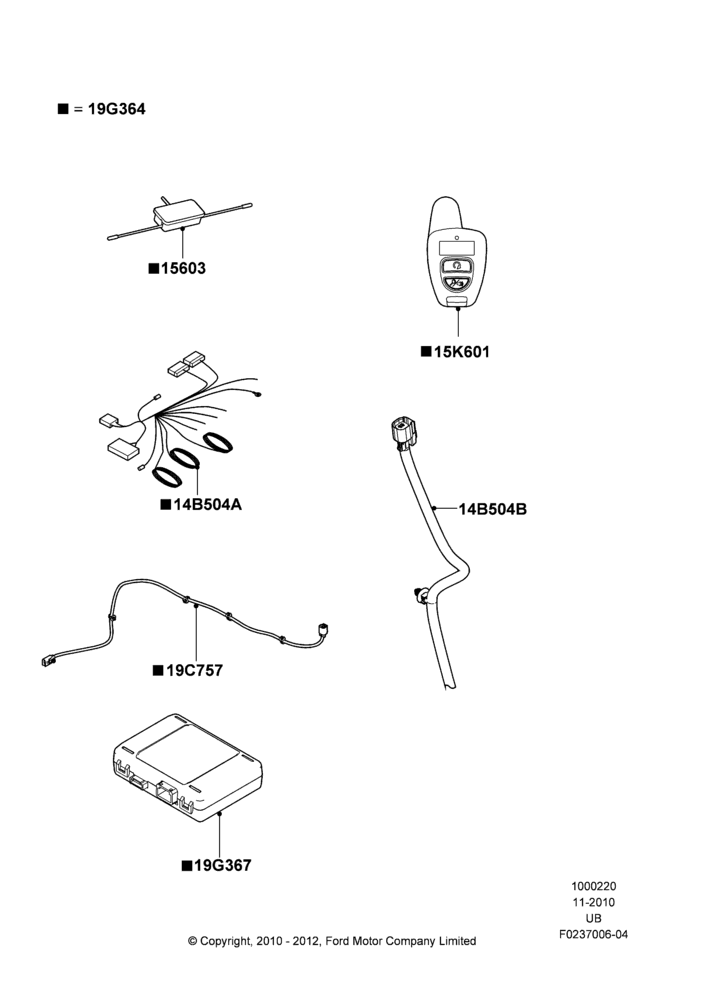 20A - Remote Starting Kit, Limited, With Keyless Entry, XLT, Less Security, Bi-Directional Remote Start; 04/OCT/2010-04/SEP/2012