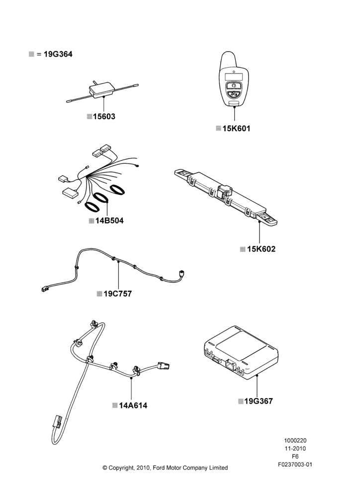 20H - Remote Starting Kit, Automatic Transmission, With Power Door Locking, Bi-Directional Remote Start; 03/NOV/2010-20/AUG/2012