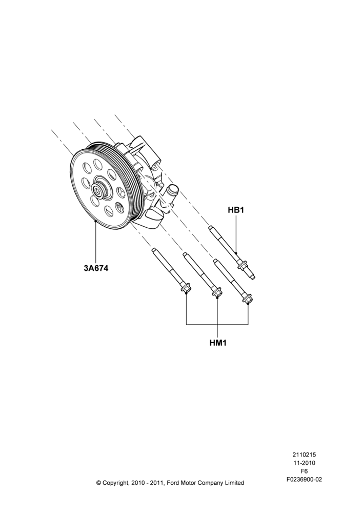 15C - Power Steering Pump Mounting, 6.2L 16V OHC NA V8 Gas; 03/NOV/2010-23/DEC/2014