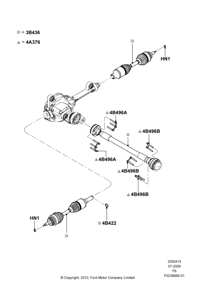 10D - Drive Shaft - Front Axle Drive, (+) SVT, 4WD; 06/JUL/2009-23/DEC/2014
