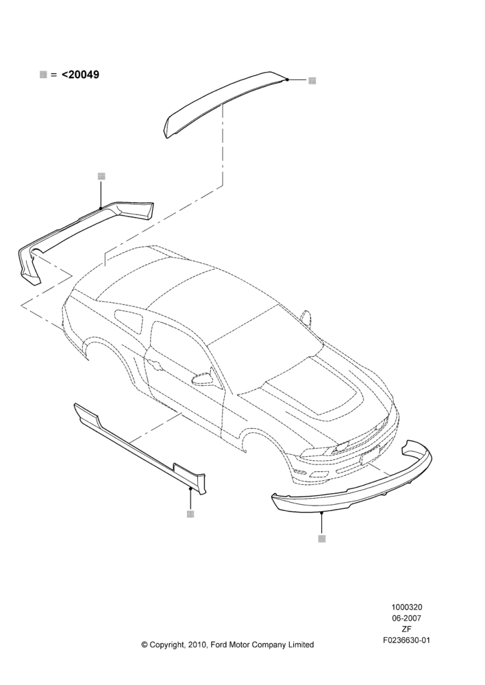Body Dress Up Kits - Front, GT, Includes Front Fascia, Rear Fascia and Rocker Panels, Set Of 5 Pieces, Accessory