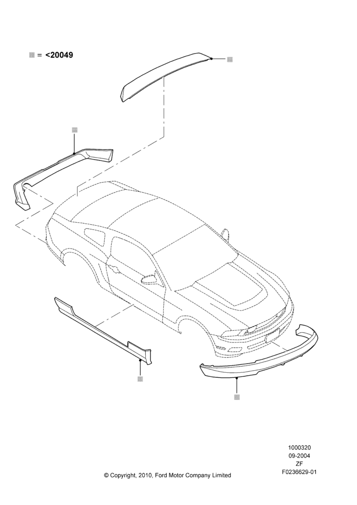 Body Dress Up Kits - Front, GT, Includes Front Fascia, Rear Fascia and Rocker Panels, Set Of 5 Pieces, Accessory