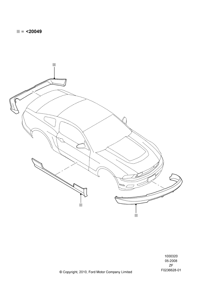 Body Dress Up Kits - Front, GT, Includes Front Fascia, Rear Fascia and Rocker Panels, Accessory, Set Of 4 Pieces