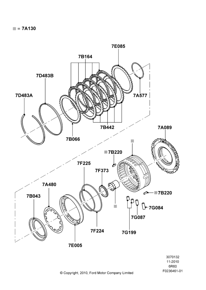 32J - Intermediate Clutch and Components, 3.5L V6 Gas DOHC TIVCT, 6 Speed Automatic Trans (6R80), 6.2L 16V OHC NA V8 Gas, MOD 5.0L-4V DOHC SEFI NA; 03/NOV/2010-23/DEC/2014