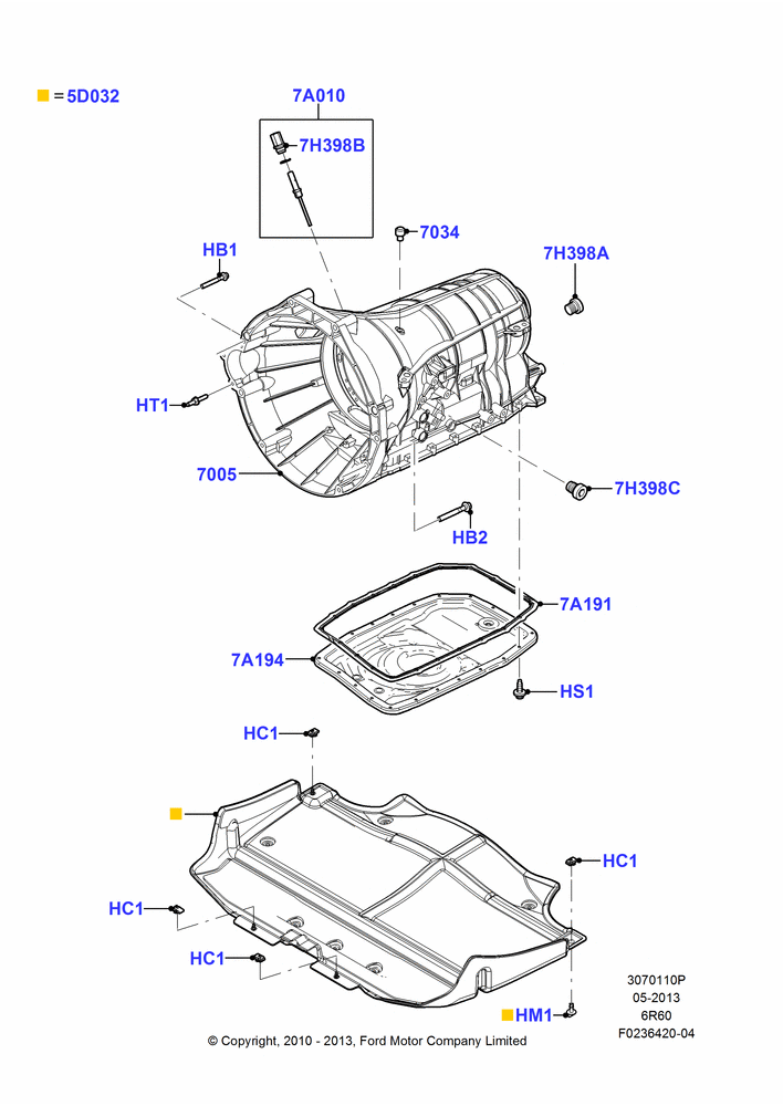 10P - Transmission External Components, 3.5L V6 Gas DOHC TIVCT, 3.7L 4V PFI V6 NA Gas, 6 Speed Automatic Trans (6R80); 03/NOV/2010-23/DEC/2014