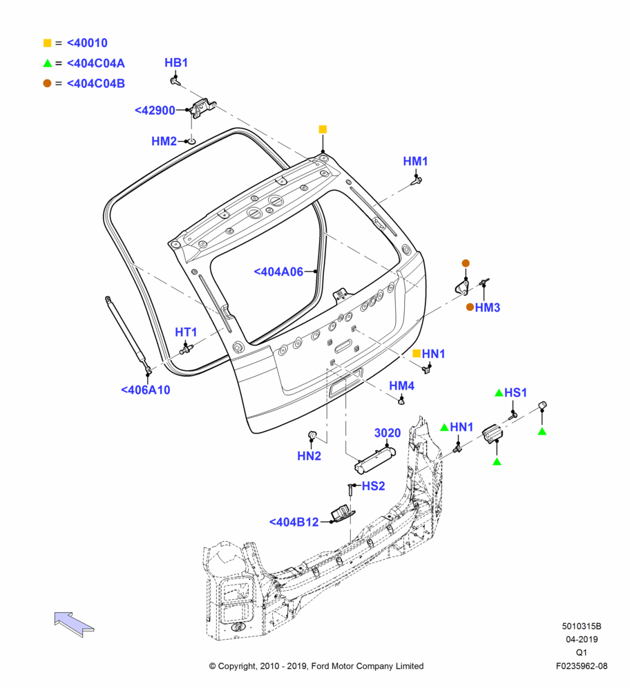 15B - Luggage Compartment Door, Less Liftgate; 12/JUL/2010-24/DEC/2014