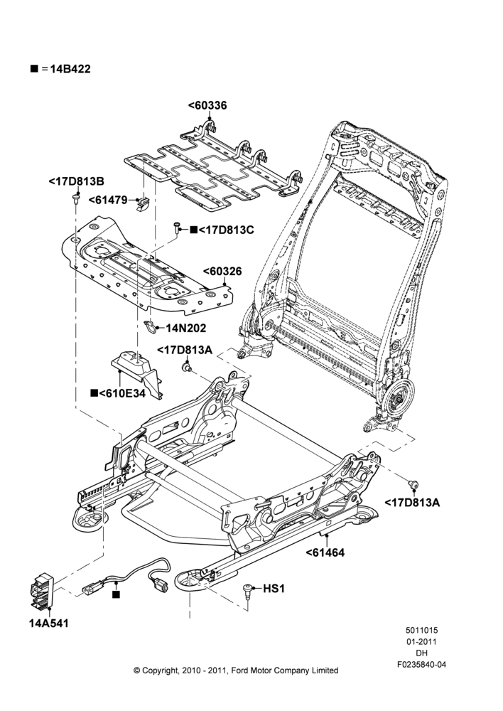 15C - Front Seat Base, Passenger Seat; 31/JAN/2011-08/DEC/2014