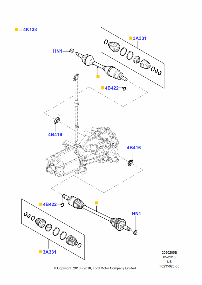 05B - Rear Axle, LHD 4WD (FTD), Axle Shaft; 04/OCT/2010-06/FEB/2012