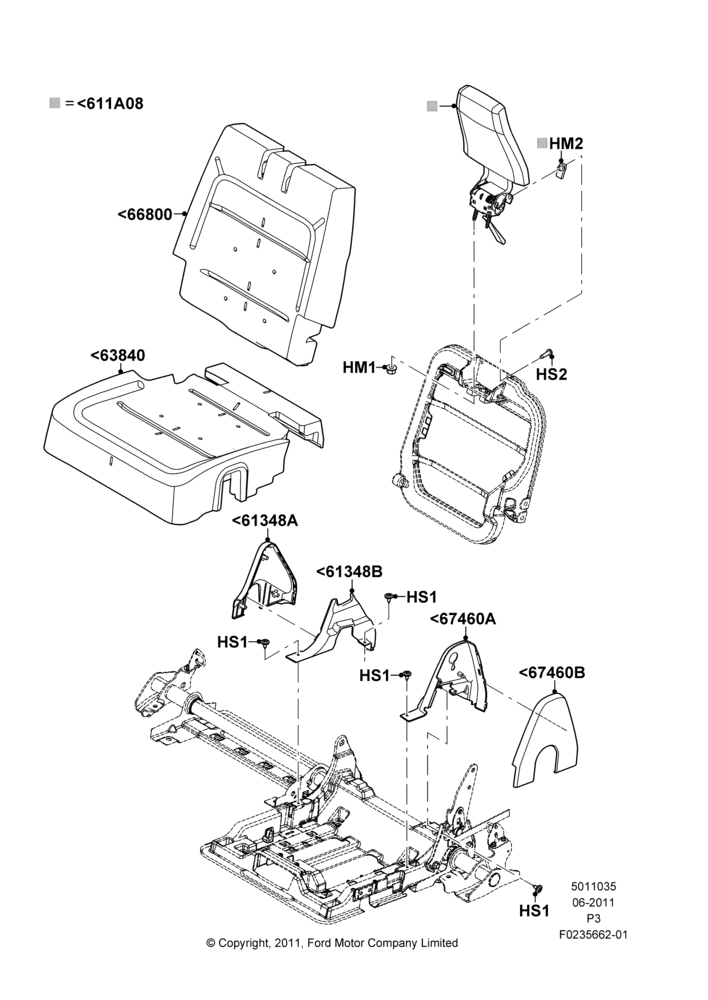 35H - Rear Seat Pads/Valances & Heating, With Third Row Split Bench Seat; 13/JUN/2011