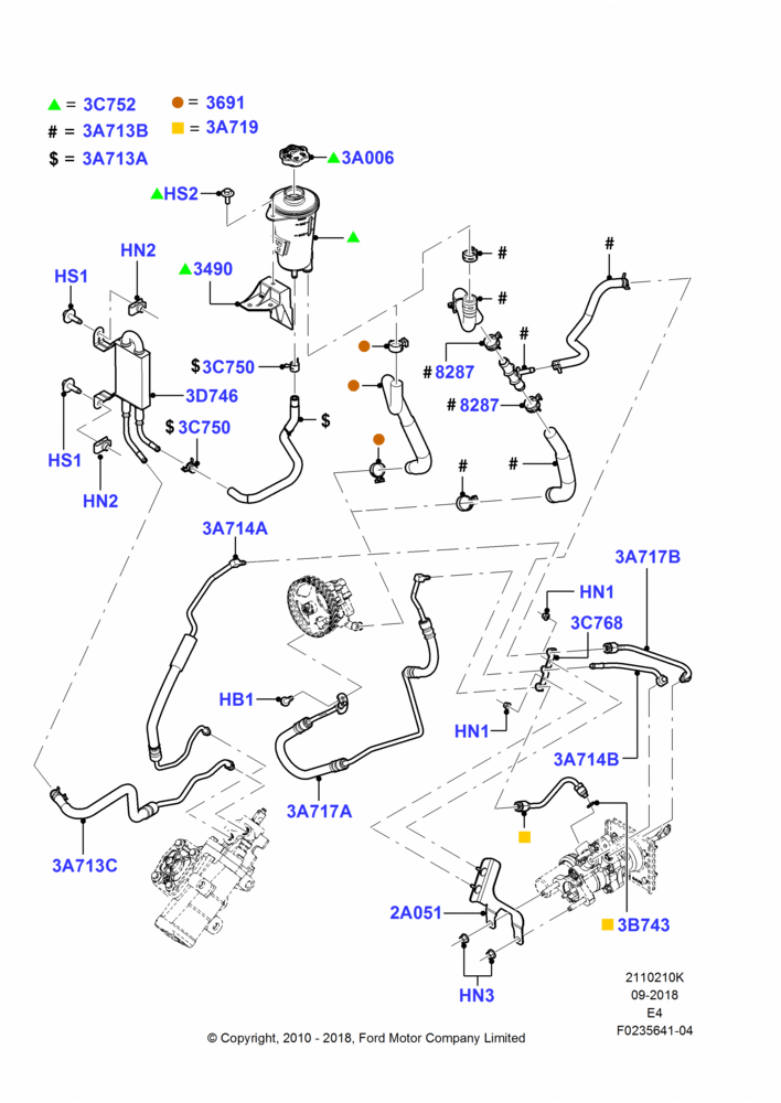 10K - Supply & Return Hoses - Power Strg, Cutaway, With Double Rear Wheels, With Gas Engines; 26/JUL/2010