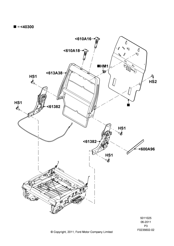 25H - Rear Seat Back, With 2nd Row Quad Power Fold Seat; 13/JUN/2011