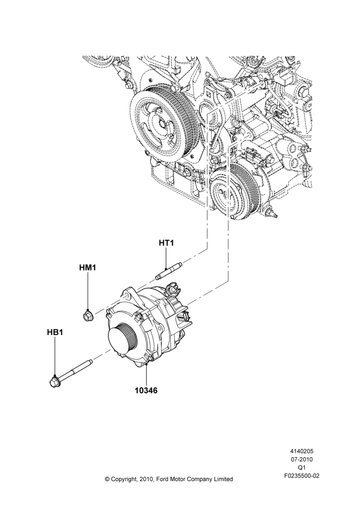 05C - Alternator and Mountings, 3.7L DOHC V6 Gas.; 12/JUL/2010-24/DEC/2014