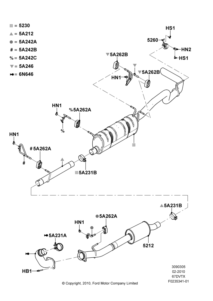 Exhaust System, (-)"CDN/MEX/USA", Narrow Frame (Chassis Cab), 6.7L 4V V8 T/C Diesel, High Sulfur Diesel Fuel Content, Mid Sulfur Diesel Fuel Content