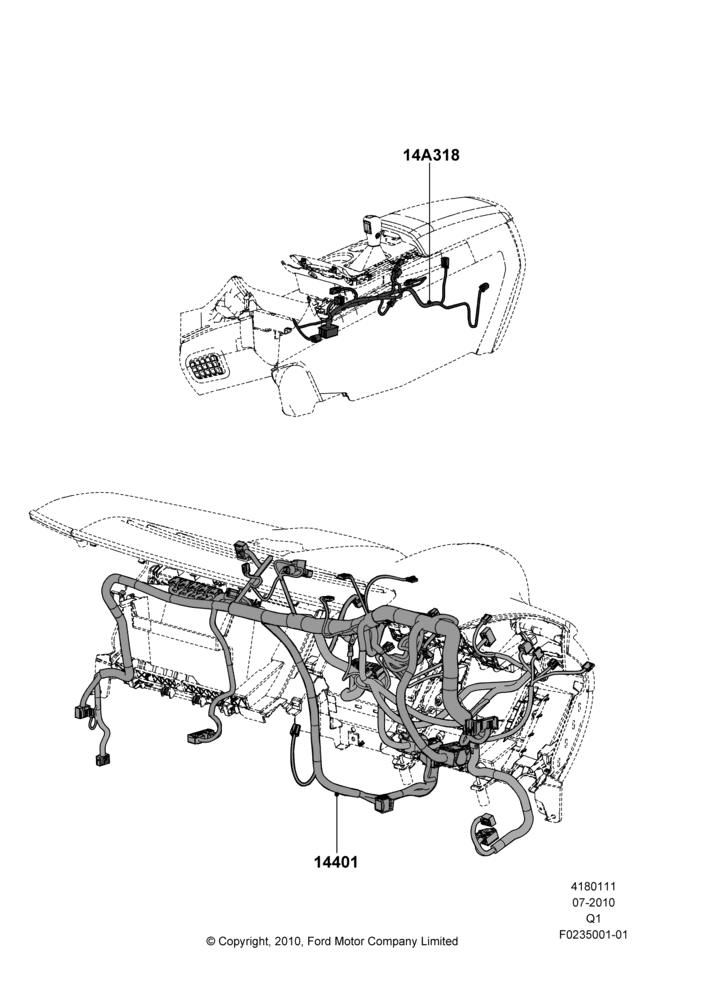 11C - Wiring - Dash And Floor Console, Ford Series; 12/JUL/2010-24/DEC/2014
