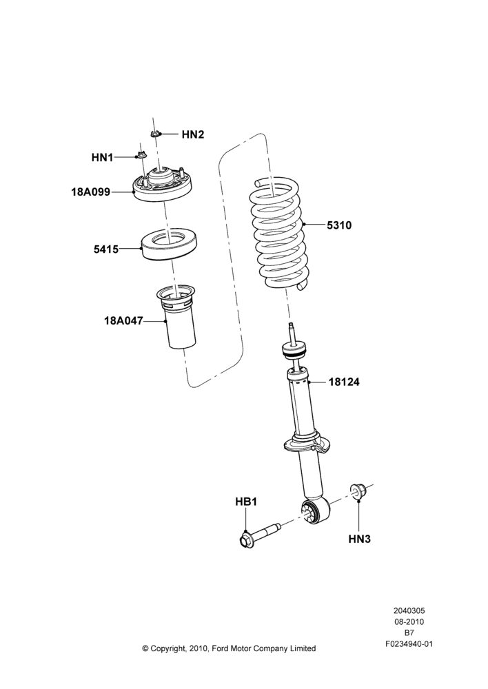 05F - Front Suspension Struts and Springs, With Rear Load Levelling Suspension; 16/AUG/2010-19/AUG/2013