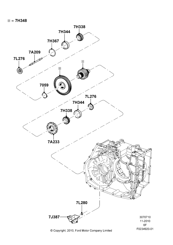 10F - Transfer Drive Components, 6 Speed Auto Transmission 6F50; 01/NOV/2010-06/FEB/2012