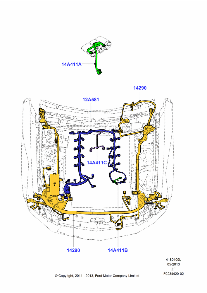 09L - Wiring - Engine And Transmission, 5.0L V8 32V DOHC EFI Modular; 03/FEB/2011-27/JUN/2014