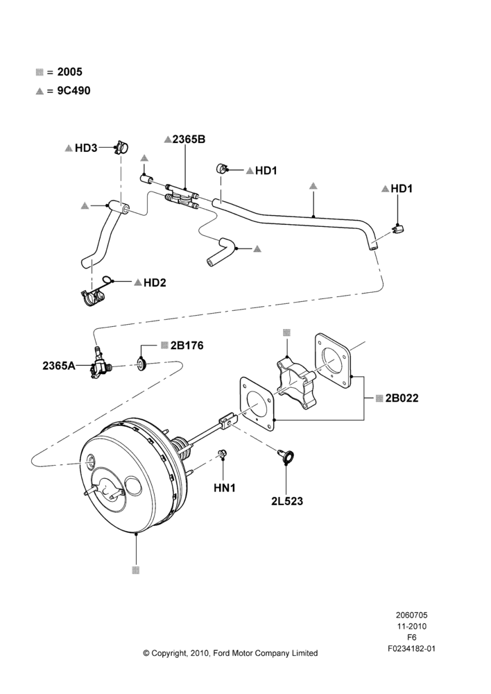 Brake Booster, MOD 5.0L-4V DOHC SEFI NA