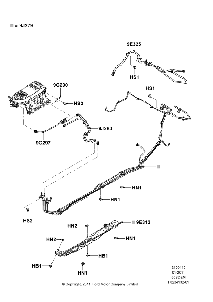 10B - Fuel Lines, 5.0L V8 32V DOHC EFI Modular; 03/FEB/2011-27/JUN/2014