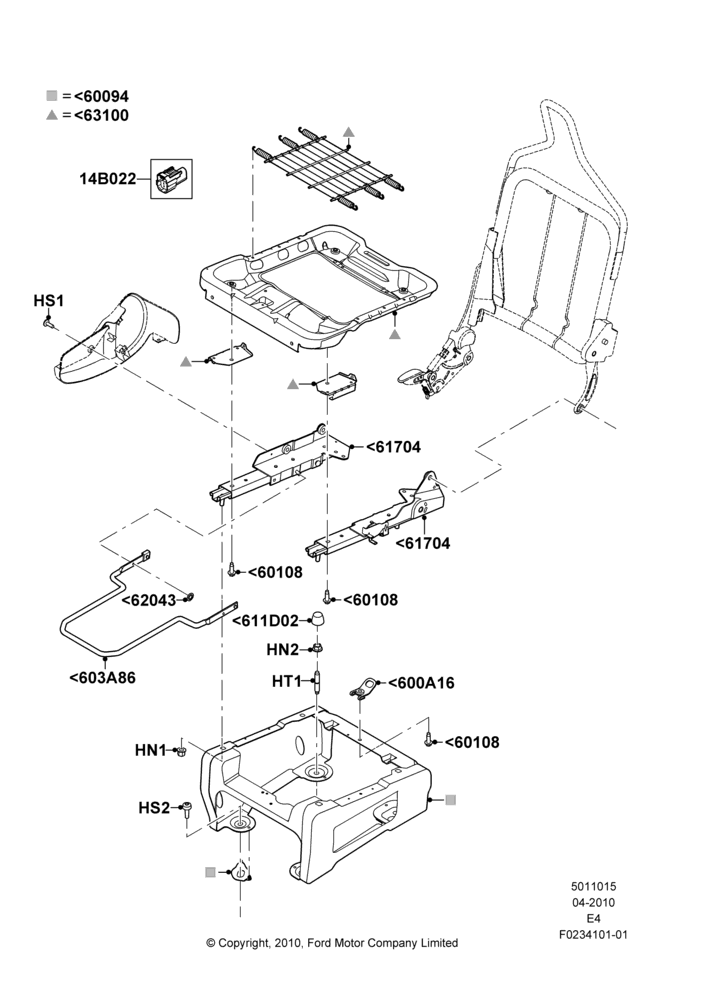 15E - Front Seat Base, Passenger Seat; 19/APR/2010