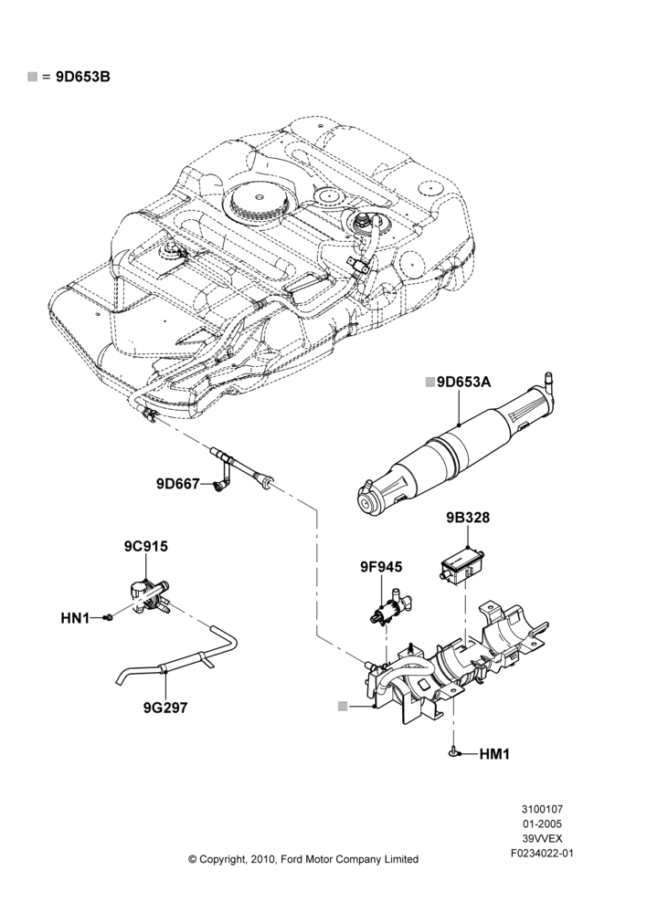 07B - Fuel Vapour System, 3.9L OHV EFI NA V6 GAS; 10/JAN/2005-30/MAY/2005