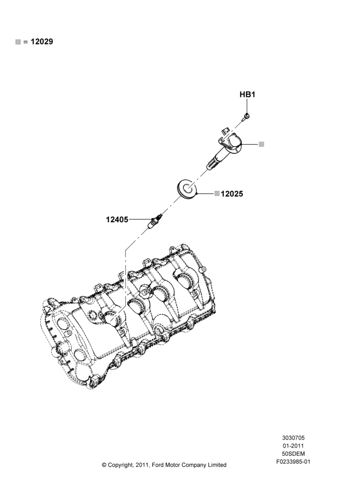 05B - Ignition Coil and Wires/Spark Plugs, 5.0L V8 32V DOHC EFI Modular; 03/FEB/2011-27/JUN/2014