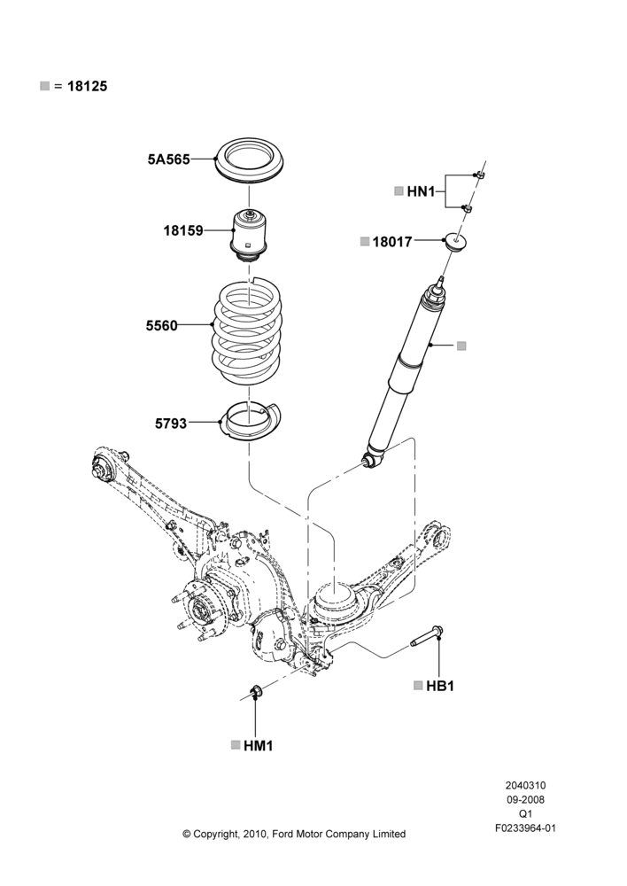 10C - Rear Springs and Shock Absorbers, With 17" Wheels, With 18" Wheels, With 20" Wheels; 18/SEP/2008-12/JUL/2010