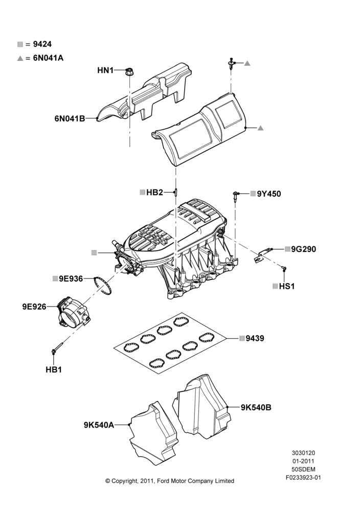 20B - Intake Manifold, 5.0L V8 32V DOHC EFI Modular; 03/FEB/2011-27/JUN/2014