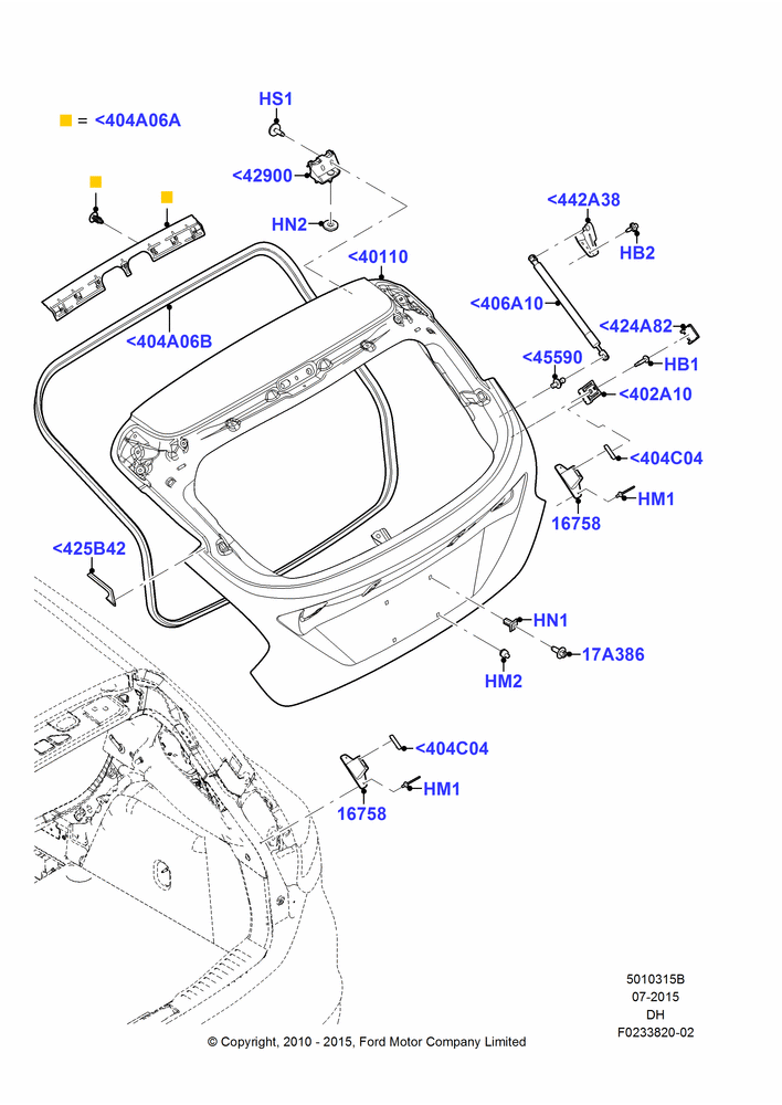 15B - Luggage Compartment Door, 5 Door Sedan; 31/JAN/2011-04/MAY/2018