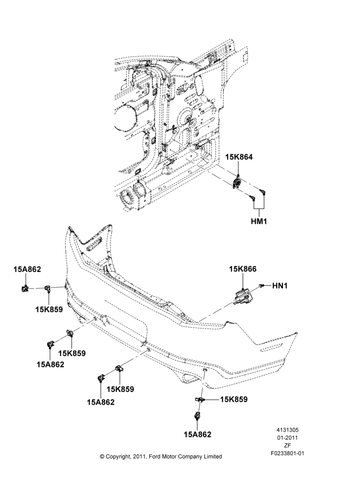 05A - Parking Distance Control, With Reverse Proximity Sensor; 03/FEB/2011-27/FEB/2012