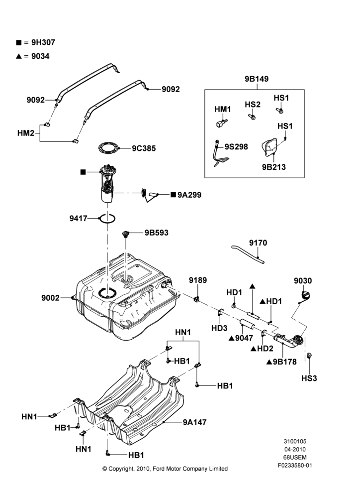 05V - Fuel Tank, 6.8L Gas EFI V10, Commercial Stripped Chassis; 05/APR/2010