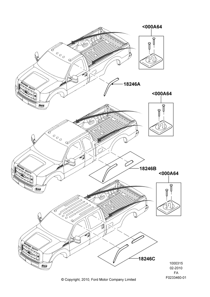 15XA - Body Dress Up Kits - Side, Accessory, Bed Hooks, Side Window Deflectors; 22/FEB/2010-05/JUL/2016