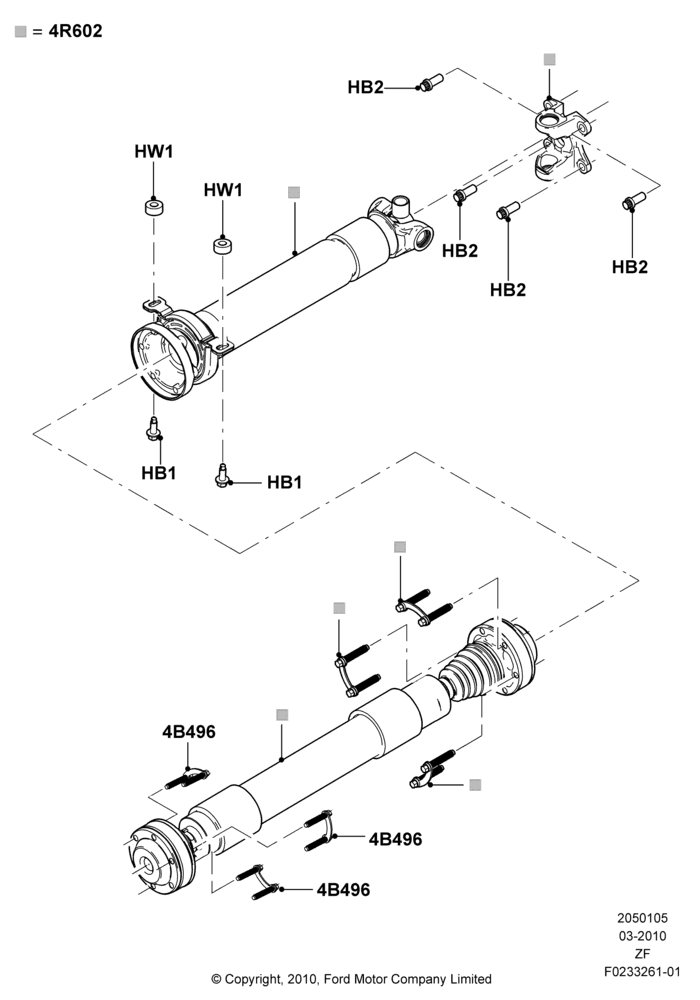 Drive Shaft - Rear Axle Drive, 5.4L 4V DOHC EFI S/C ALUM V8 G