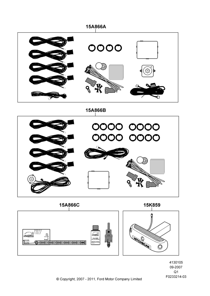05XA - Parking Distance Control, Accessory; 17/SEP/2007-24/DEC/2014