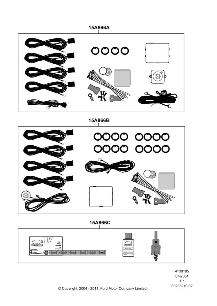 05XA - Parking Distance Control, Accessory; 19/JUL/2004-12/FEB/2010