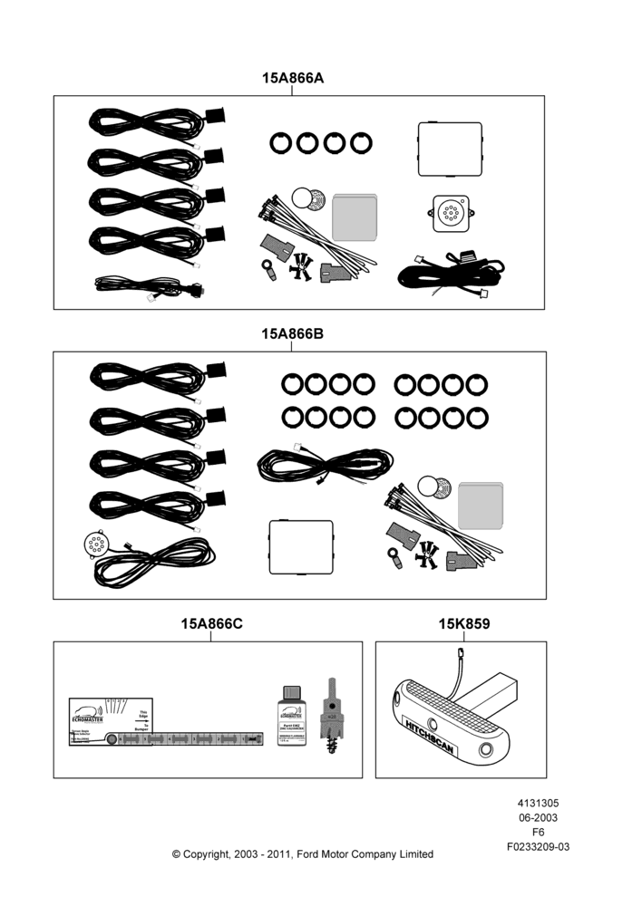05XA - Parking Distance Control, Accessory; 02/JUN/2003-23/DEC/2014