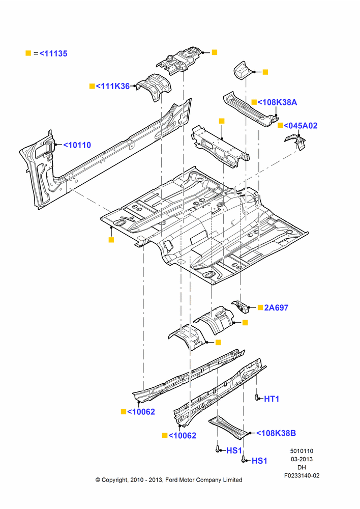 10 - Floor Pan - Front; 31/JAN/2011-04/MAY/2018