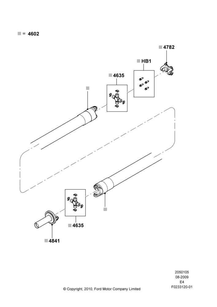 05P - Drive Shaft - Rear Axle Drive, 138"/3505MM Wheelbase, 1 Piece Driveshaft; 24/AUG/2009-06/APR/2015