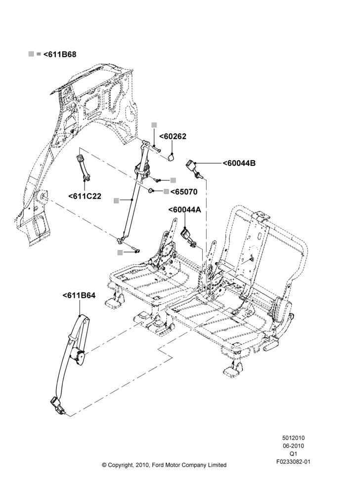 10B - Rear Seat Belts; 12/JUL/2010-24/DEC/2014
