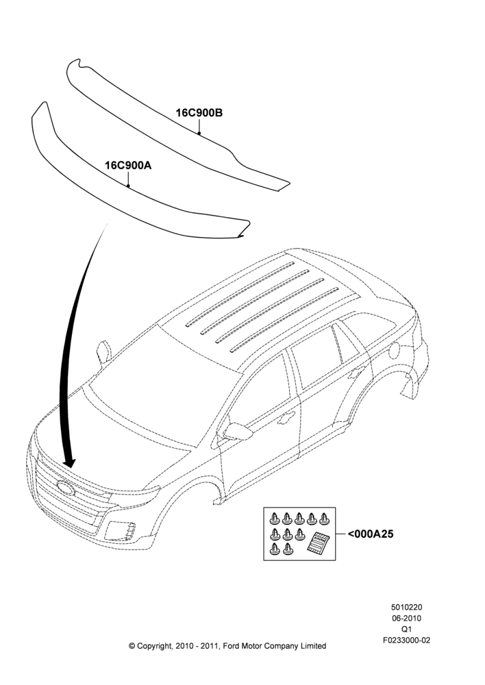 20XC - Hood and Related Parts, Ford Series, Accessory; 12/JUL/2010-24/DEC/2014
