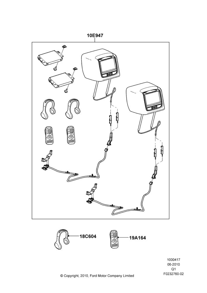 17A - Accessory Entertainment Systems, Lincoln/Mercury Series, Accessory - DVD Head Rest Kits; 12/JUL/2010-08/AUG/2011