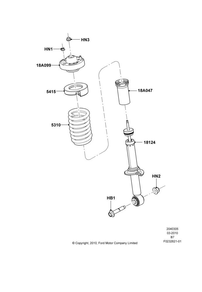 05E - Front Suspension Struts and Springs, With Standard Suspension; 10/MAR/2010-19/AUG/2013
