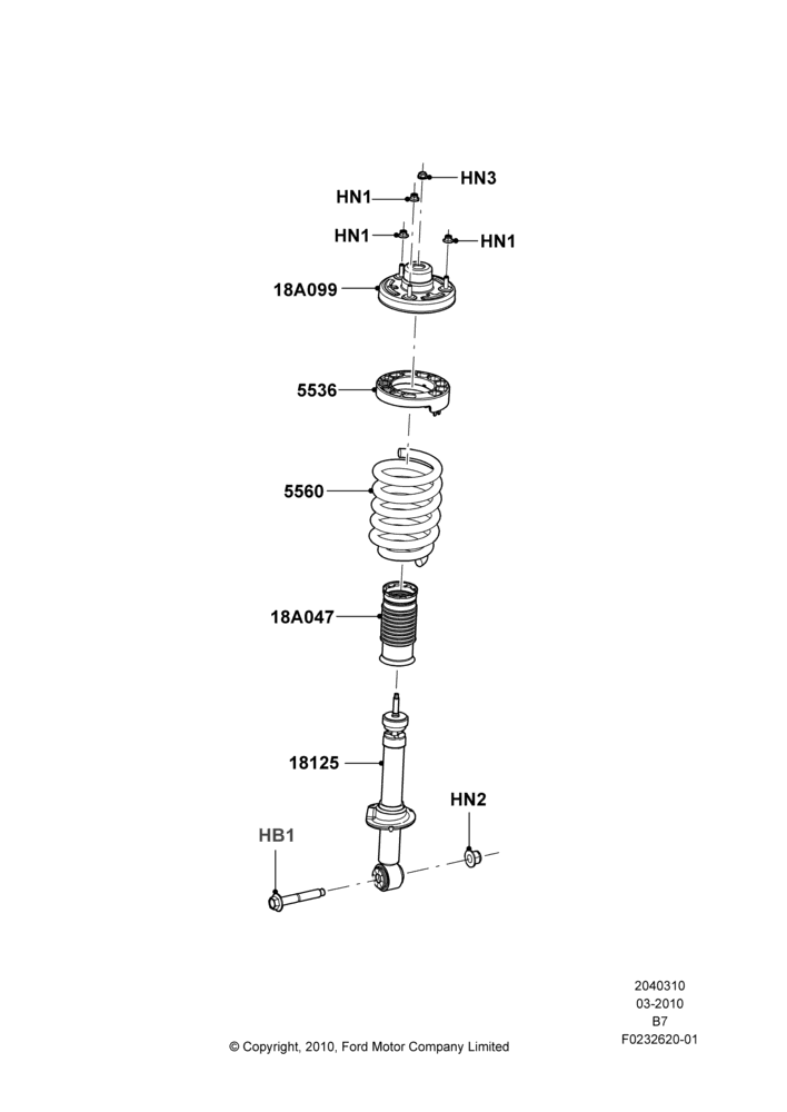 10E - Rear Springs and Shock Absorbers, With Standard Suspension; 10/MAR/2010-30/JUN/2017