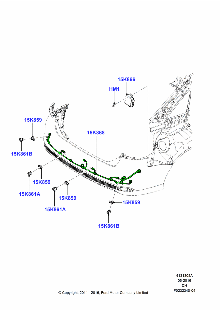 05A - Parking Distance Control, With Rear Parking Aid, Less Automated Parking System; 31/JAN/2011-04/MAY/2018