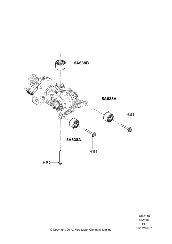 10A - Rear Differential Mounting; 12/JUL/2004-30/APR/2007