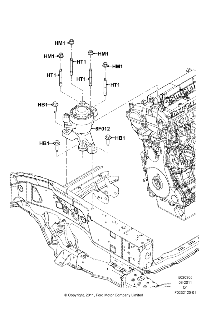 05C - Engine Mounting, 2.0L EcoBoost (240PS); 08/AUG/2011-24/DEC/2014